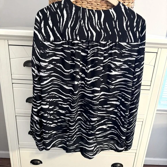 Black and White Zebra Print Women's Top - Picture 9 of 13